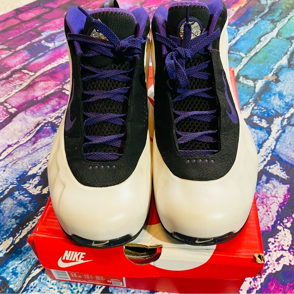 09 NIKE AIR FOAMPOSITE LITE POP ONE KRYPTONITE WHITE BLACK PURPLE size 12 - Picture 2 of 11